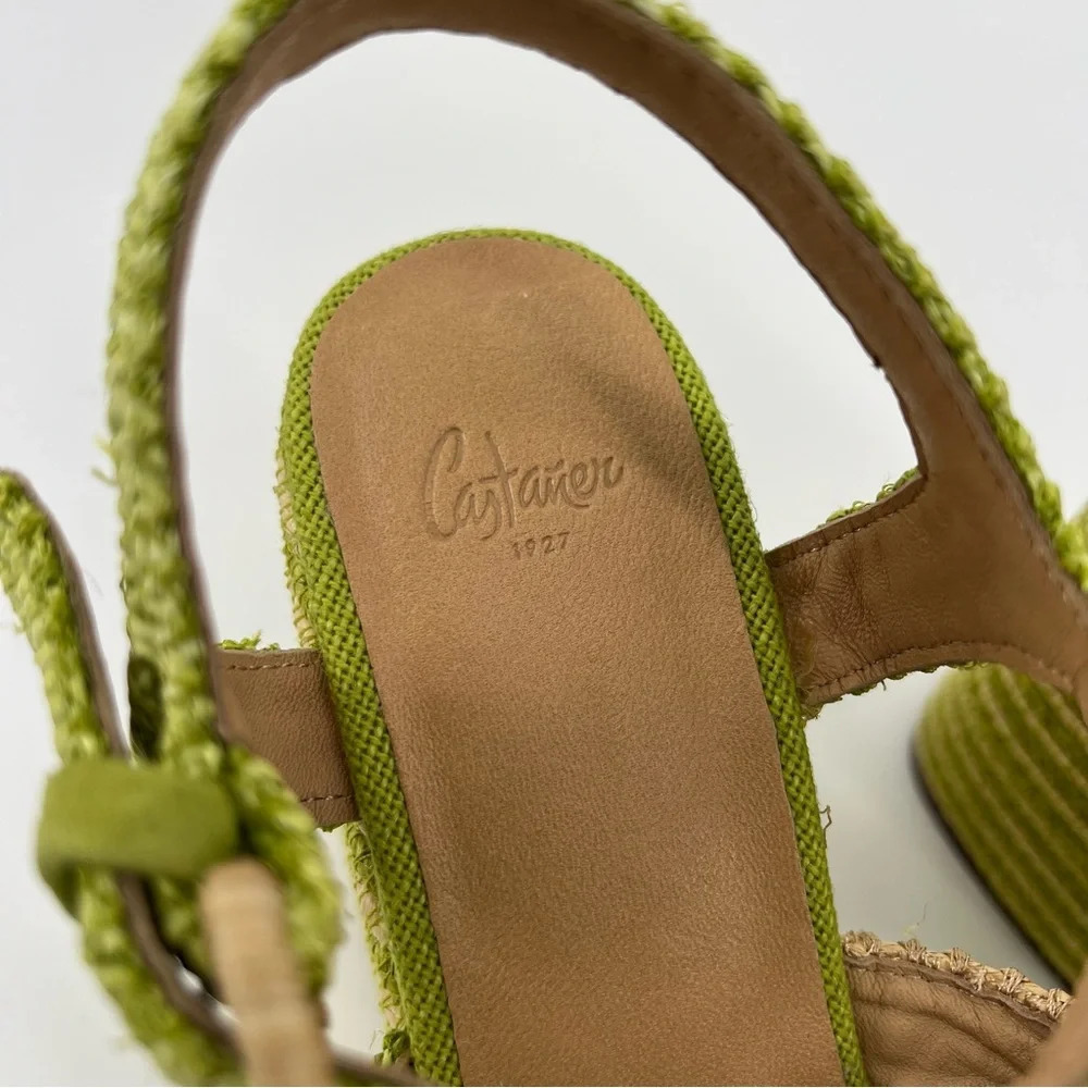Castaner Fiodora Green Tropical Strappy Colorful Woven Wedges Heels 38 - Picture 4 of 8